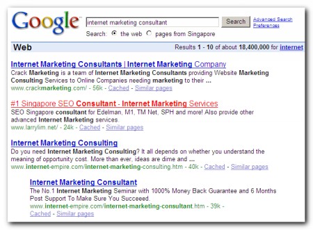 Internet marketing consultant